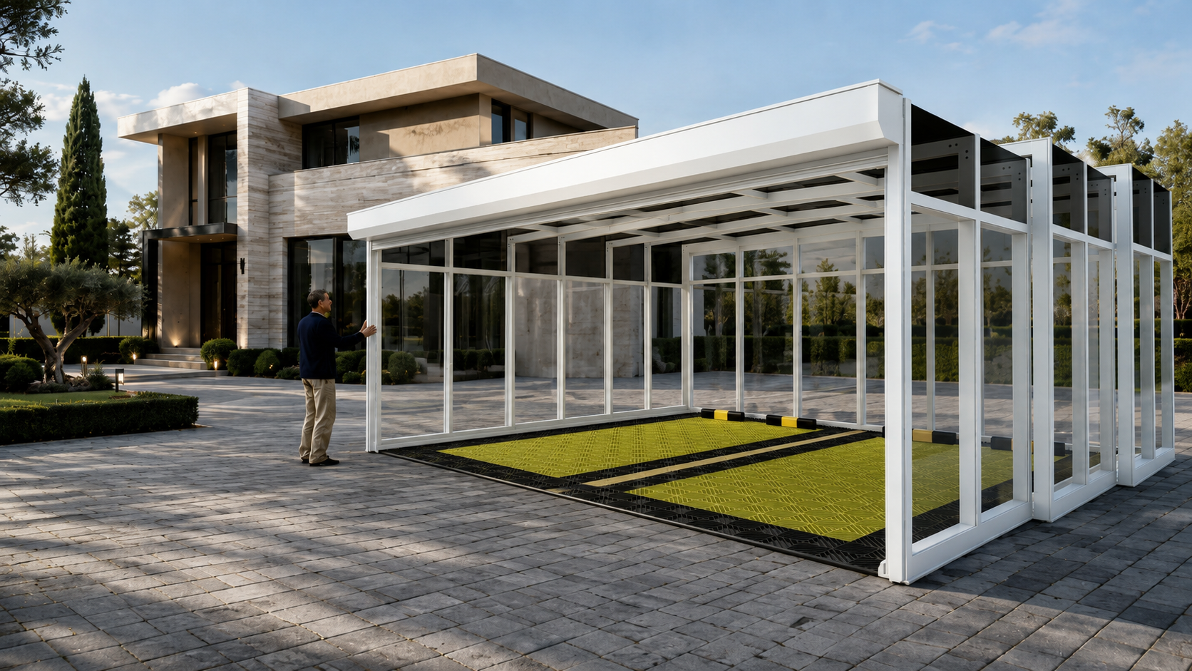 车辆离开后车库保持伸开